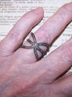 Made in India Sterling Silver Rose Cut Diamond Ring - Size 6.75